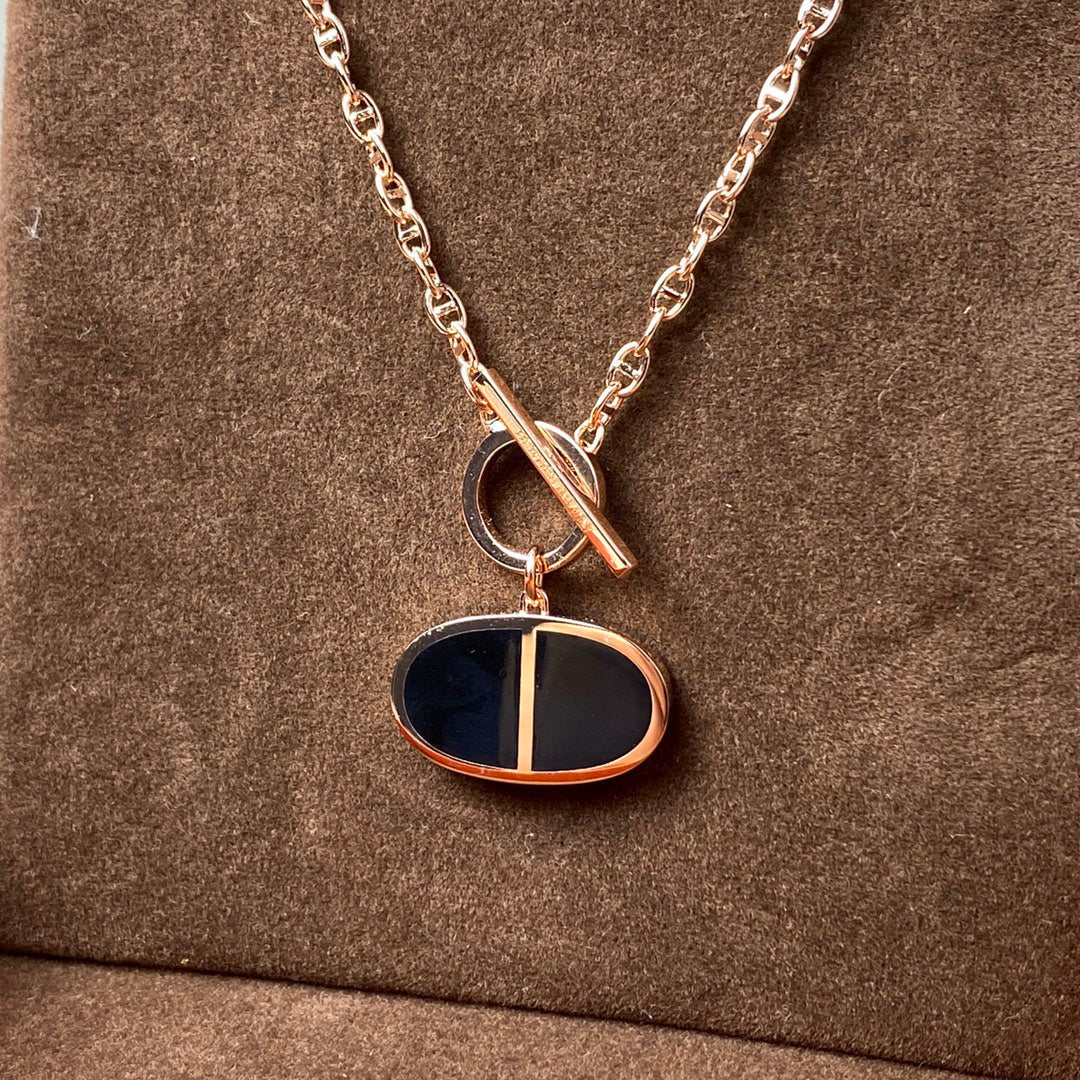 [CiCi]CHAINE VERSO BLACK CERAMIC NECKLACE