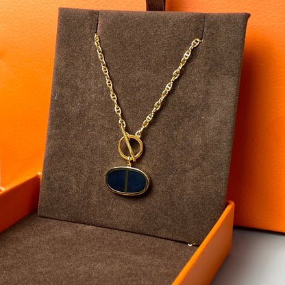 [CiCi]CHAINE VERSO BLACK CERAMIC NECKLACE