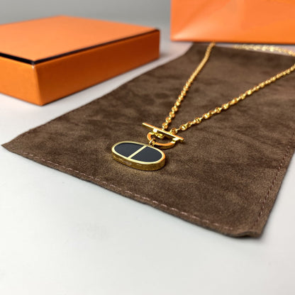[CiCi]CHAINE VERSO BLACK CERAMIC NECKLACE