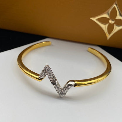[CiCi]VOLTE UPSITE DOWN DIAMOND GOLD OPEN BRACELET