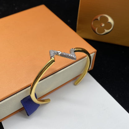 [CiCi]VOLTE UPSITE DOWN DIAMOND GOLD OPEN BRACELET