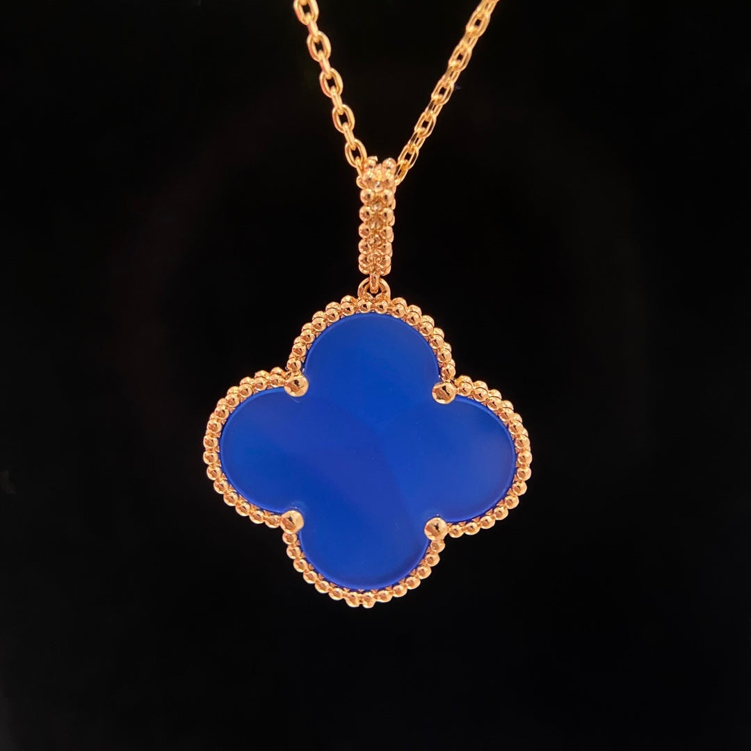 [CiCi]CLOVER 25MM NECKLACE TURQUOISE ROSE GOLD