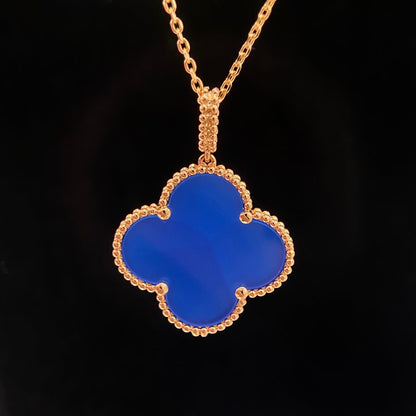 [CiCi]CLOVER 25MM NECKLACE TURQUOISE ROSE GOLD