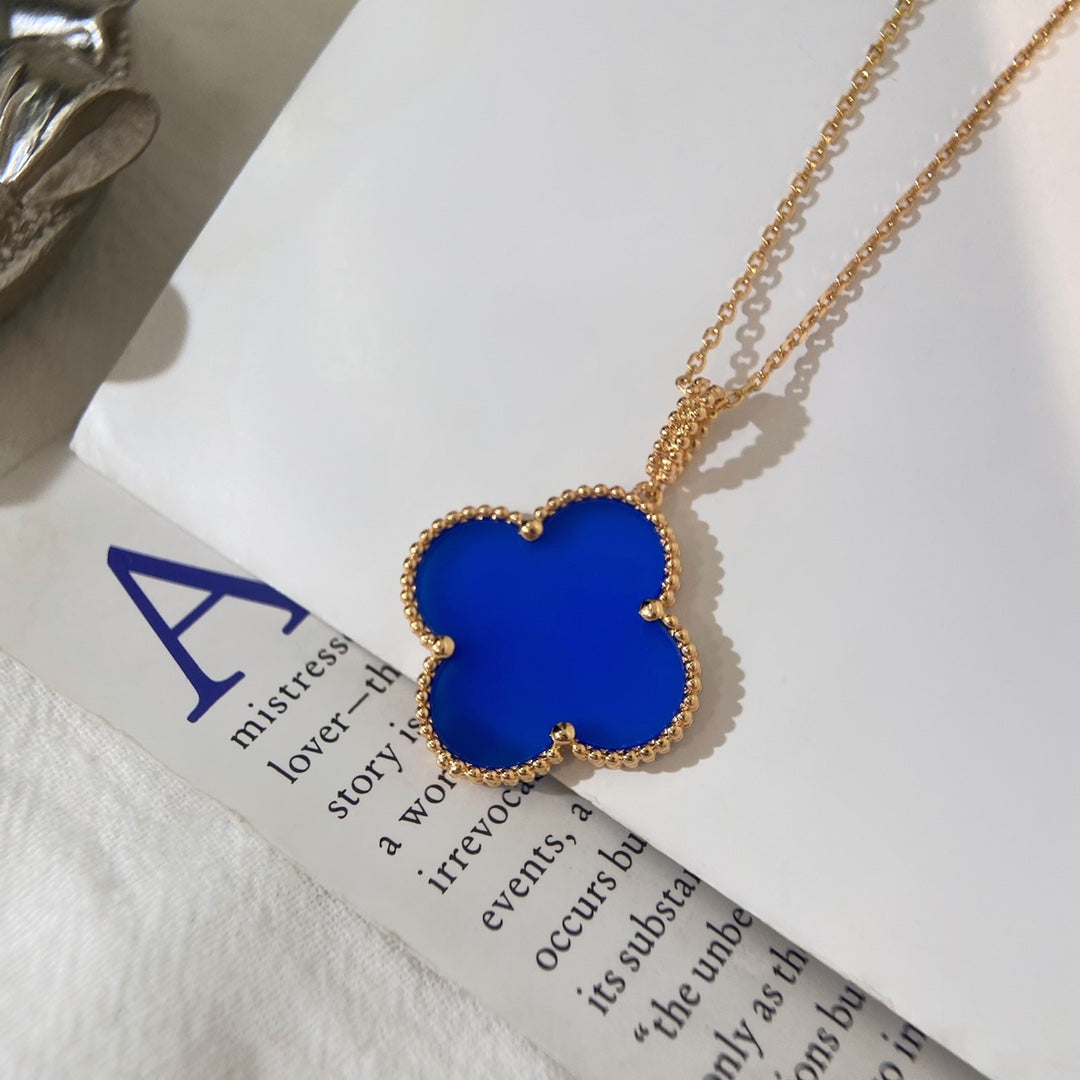 [CiCi]CLOVER 25MM NECKLACE TURQUOISE ROSE GOLD