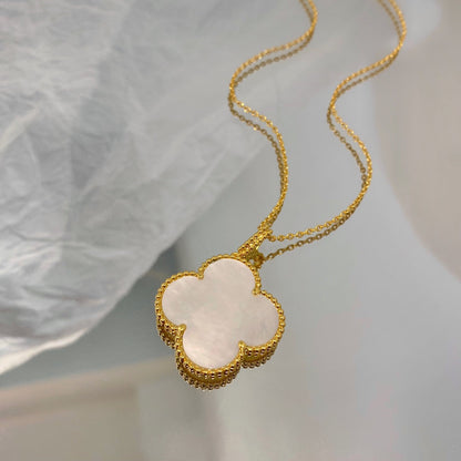 [CiCi]CLOVER 25MM MOP LARGE PENDANT NECKLACE