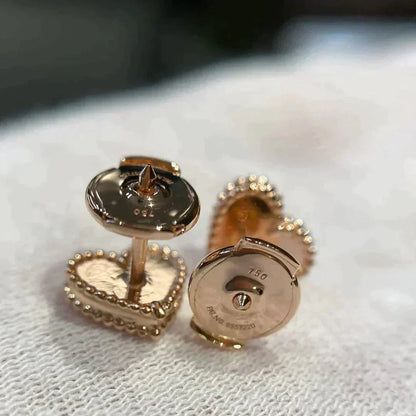 [CiCi]HEART CARNELIAN STUD EARRINGS