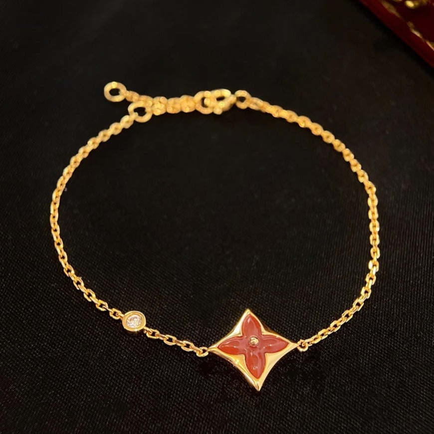 [CiCi]COLOR STAR CARNELIAN PINK GOLD DIAMOND BRACELET