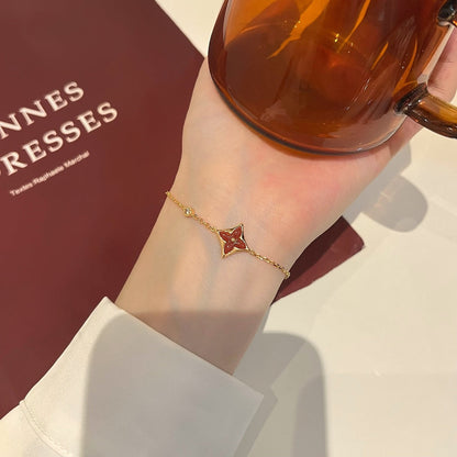 [CiCi]COLOR STAR CARNELIAN PINK GOLD DIAMOND BRACELET
