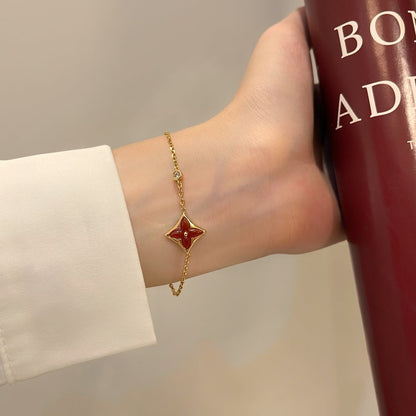 [CiCi]COLOR STAR CARNELIAN PINK GOLD DIAMOND BRACELET