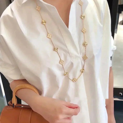 [CiCi]CLOVER 20 MOTIFS LASER DIAMOND HALSKETTE