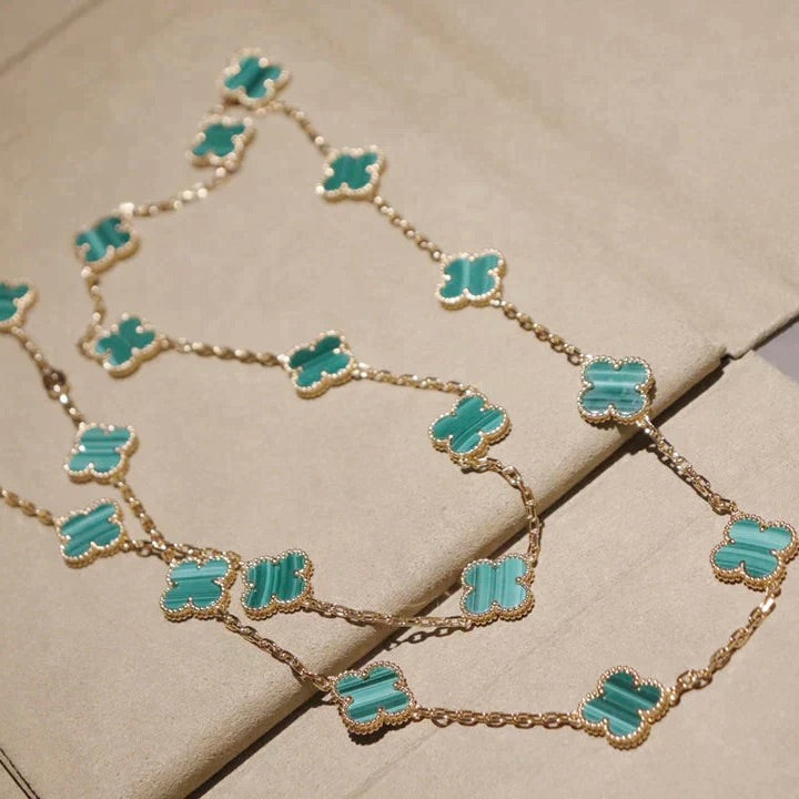 [CiCi]CLOVER 20 MOTIFS MALACHITE GOLD