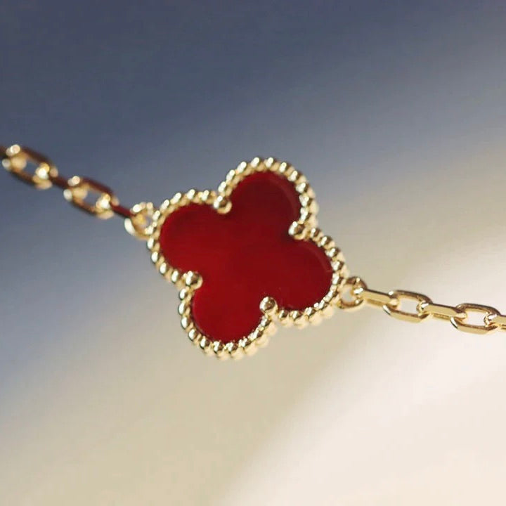 [CiCi]CLOVER 20 MOTIFS CARNELIAN NECKLACE