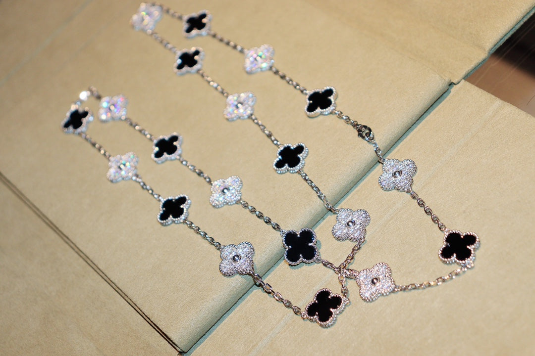 [CiCi]CLOVER 20 MOTIVE ONYX DIAMANT SILBER
