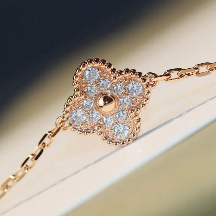[CiCi]CLOVER 20 MOTIFS DARK MOP DIAMOND HALSKETTE