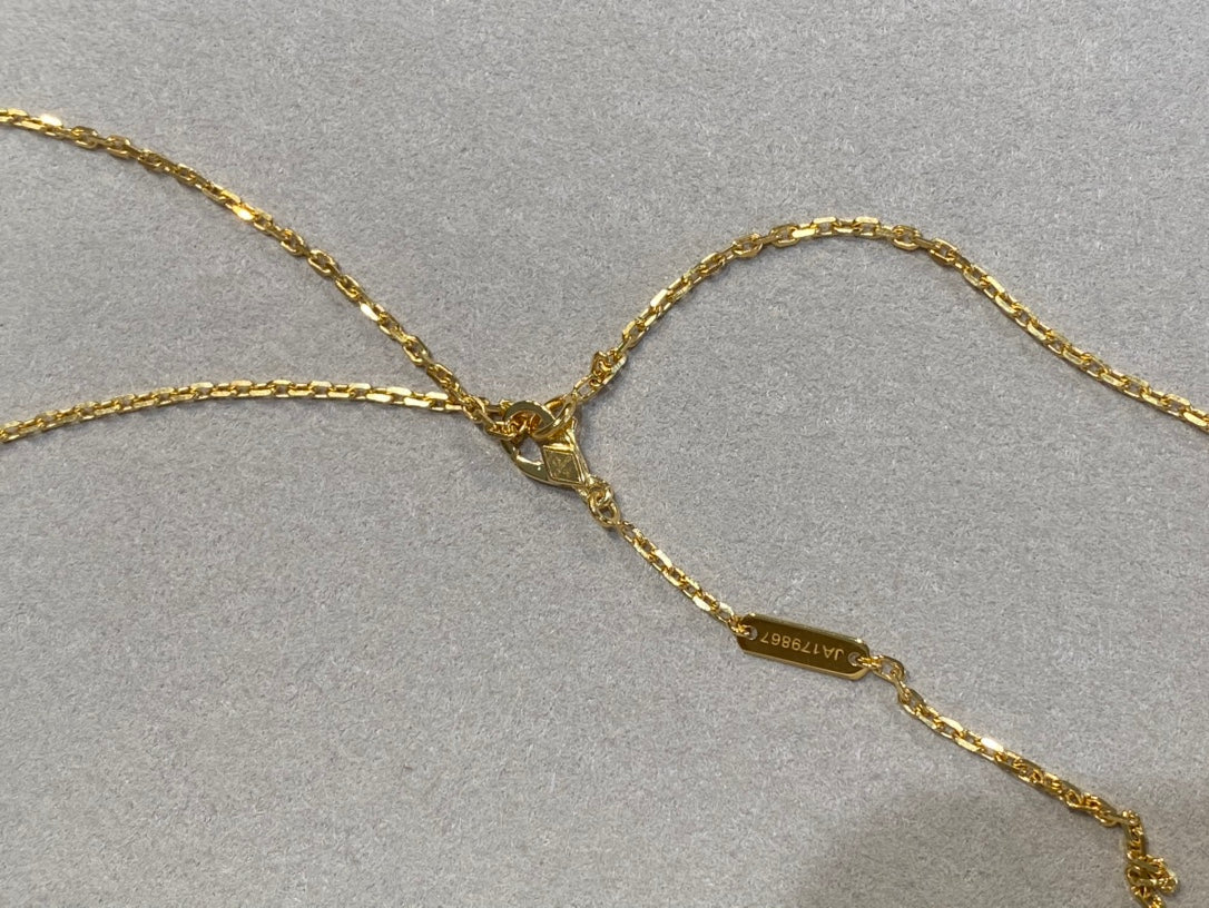 [CiCi]CLOVER 25MM NECKLACE GOLD CARNELIAN