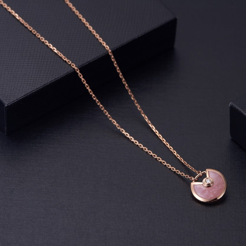 [CiCi]AMULETTE ROSE GOLD PINK MOP NECKLACE