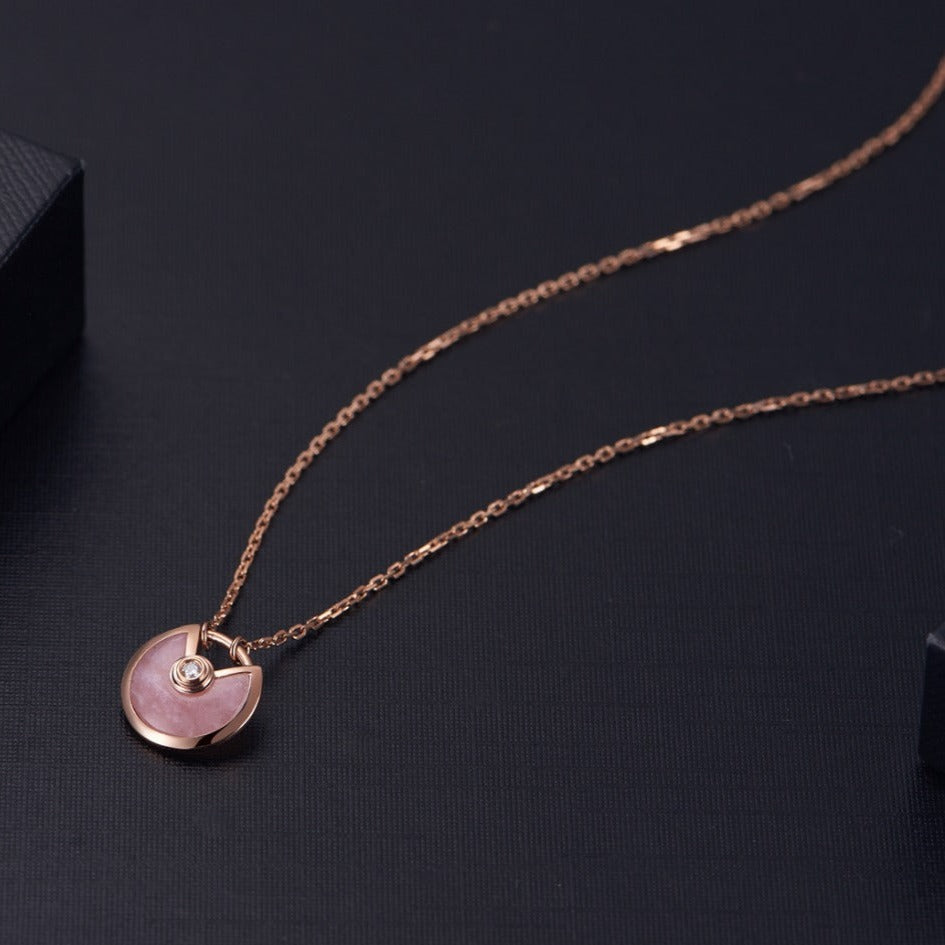[CiCi]AMULETTE ROSE GOLD PINK MOP NECKLACE