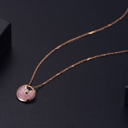 [CiCi]AMULETTE ROSE GOLD PINK MOP NECKLACE