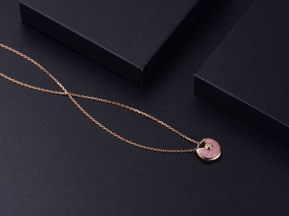 [CiCi]AMULETTE ROSE GOLD PINK MOP NECKLACE