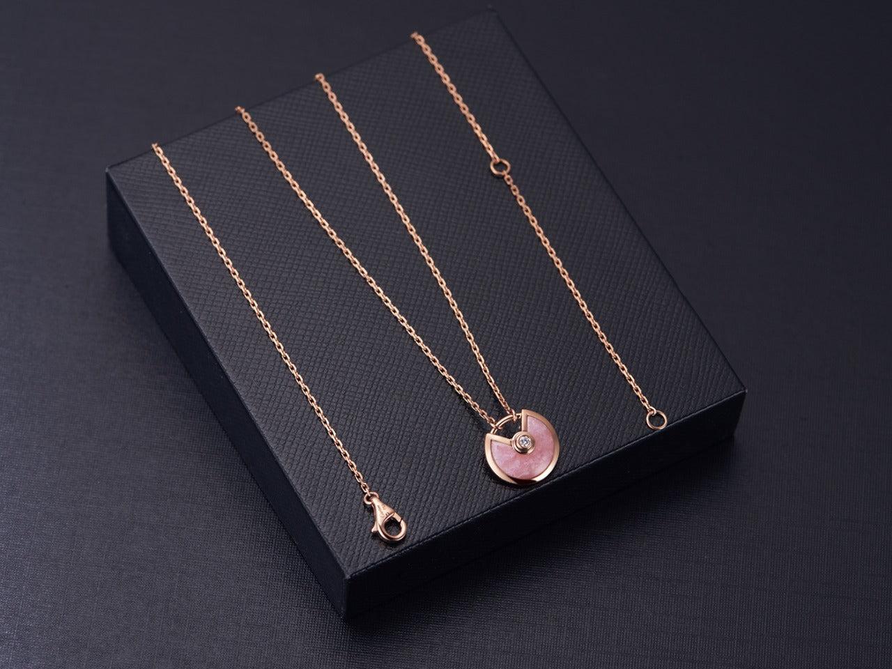 [CiCi]AMULETTE ROSE GOLD PINK MOP NECKLACE