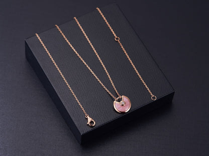 [CiCi]AMULETTE ROSE GOLD PINK MOP NECKLACE