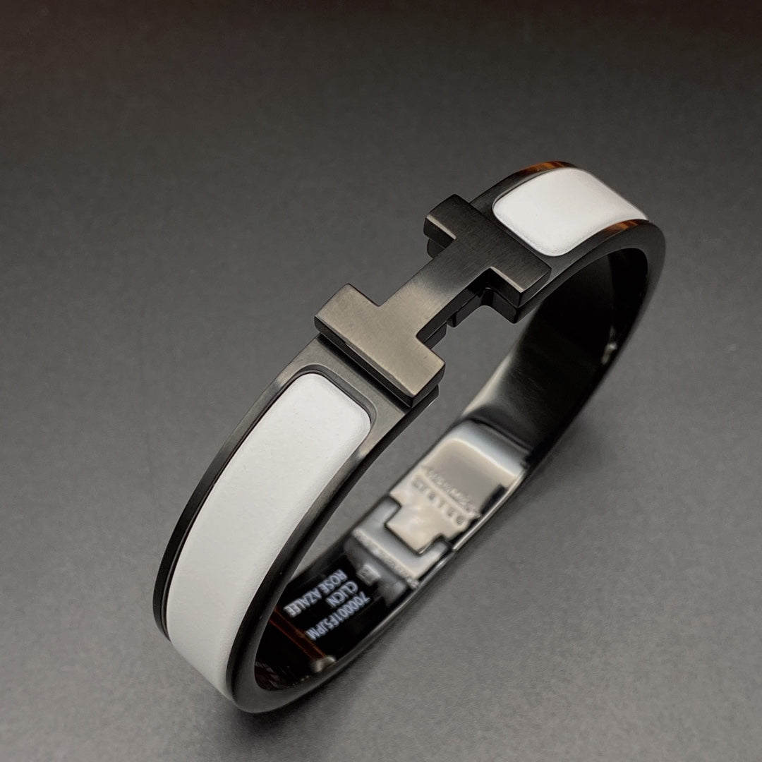 [CiCi]H BRACELET 12MM BLACK WHITE CERAMIC