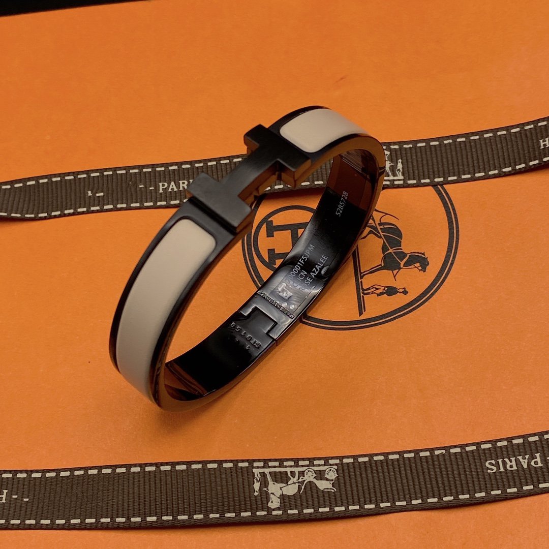 [CiCi]H BRACELET 12MM BLACK BEIGE CERAMIC