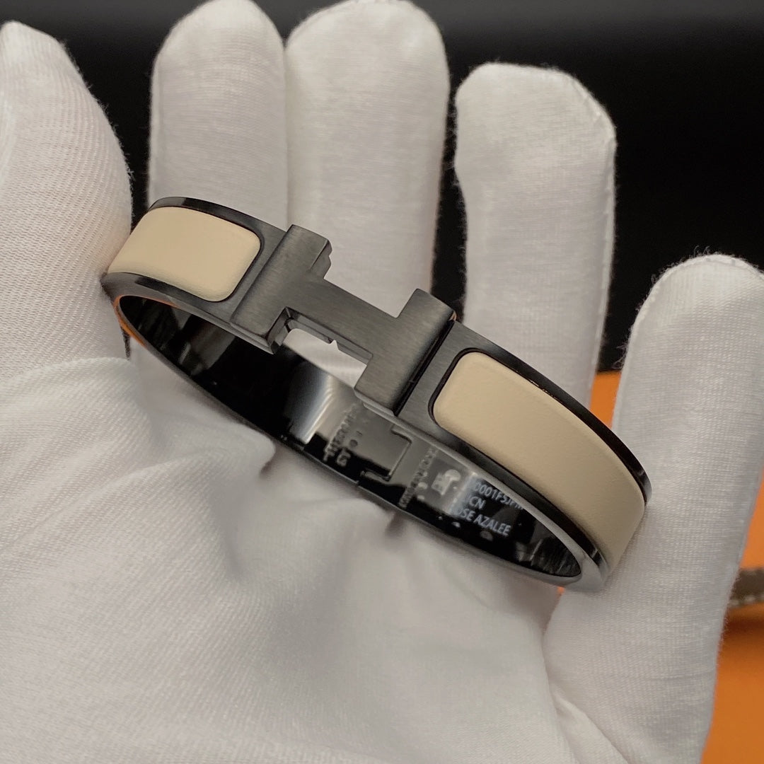 [CiCi]H BRACELET 12MM BLACK BEIGE CERAMIC