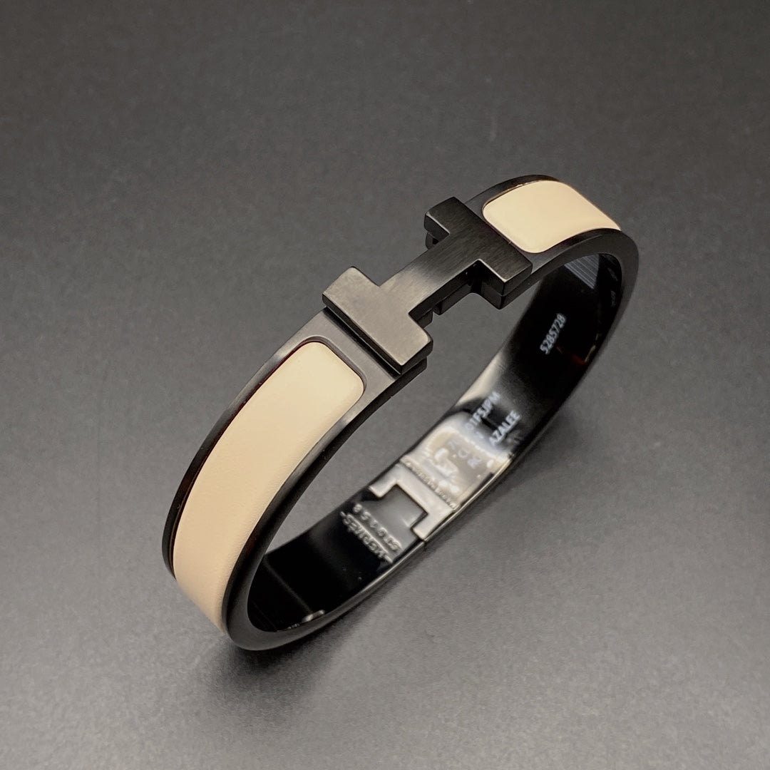 [CiCi]H BRACELET 12MM BLACK BEIGE CERAMIC