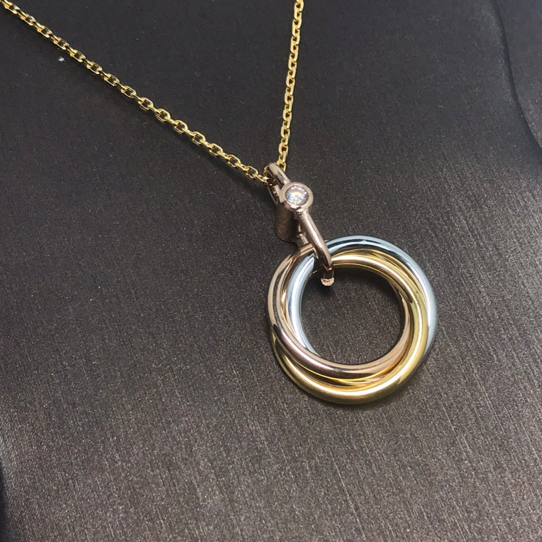 [CiCi]TRINITY SILVER GOLD PINK GOLD NECKLACE