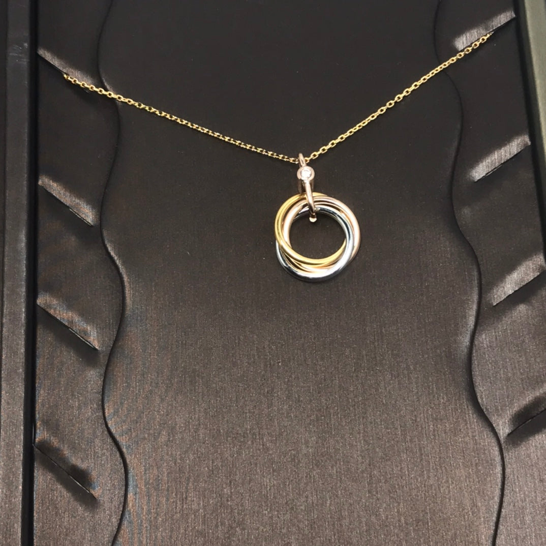 [CiCi]TRINITY SILVER GOLD PINK GOLD NECKLACE