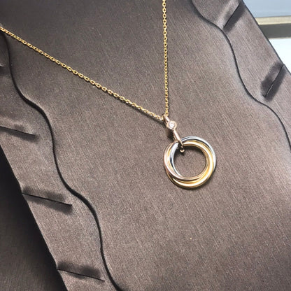 [CiCi]TRINITY SILVER GOLD PINK GOLD NECKLACE