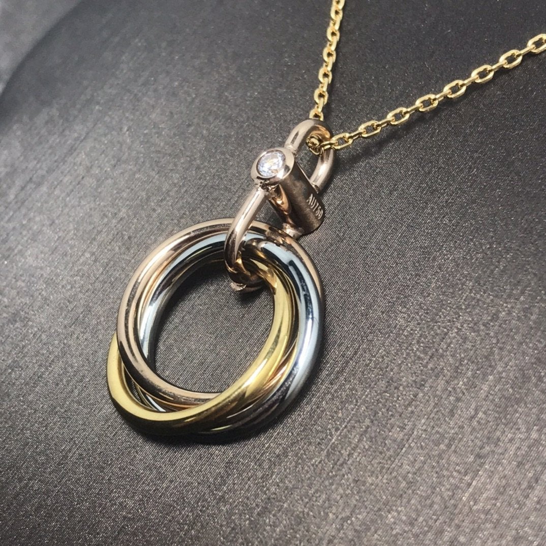 [CiCi]TRINITY SILVER GOLD PINK GOLD NECKLACE