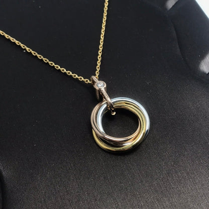 [CiCi]TRINITY SILVER GOLD PINK GOLD NECKLACE