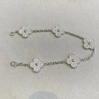 [CiCi] CLOVER 5 MOTIF FULL DIAMOND BRACELET COLLECTION