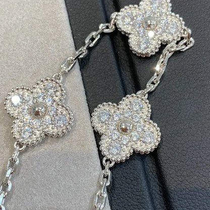 [CiCi] CLOVER 5 MOTIF FULL DIAMOND BRACELET COLLECTION