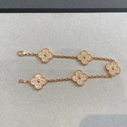 [CiCi] CLOVER 5 MOTIF FULL DIAMOND BRACELET COLLECTION