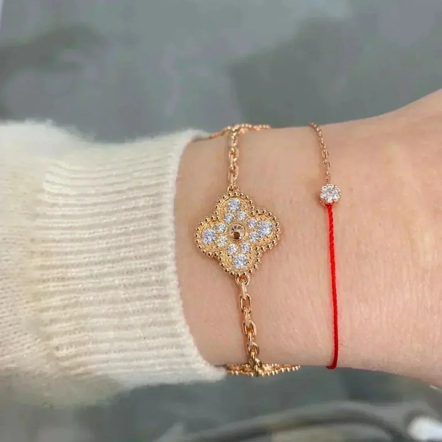 [CiCi] CLOVER 5 MOTIF FULL DIAMOND BRACELET COLLECTION