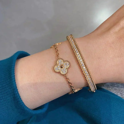 [CiCi] CLOVER 5 MOTIF FULL DIAMOND BRACELET COLLECTION