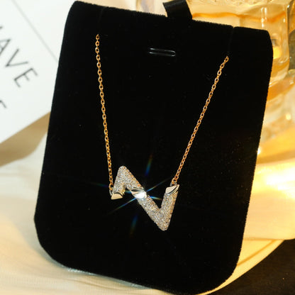 [CiCi]VOLT SILVER DIAMOND PEDANT NECKLACE