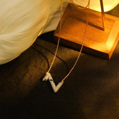 [CiCi]VOLT SILVER DIAMOND PEDANT NECKLACE