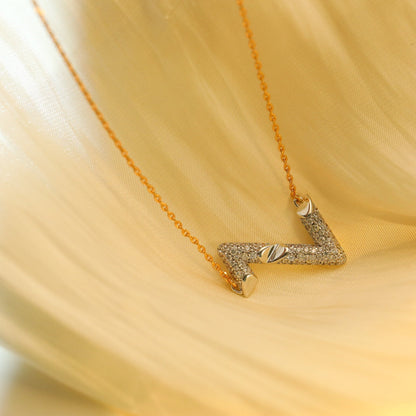 [CiCi]VOLT SILVER DIAMOND PEDANT NECKLACE