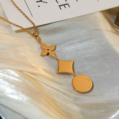 [CiCi]STAR AND SUN DIAMOND PINK GOLD NECKLACE