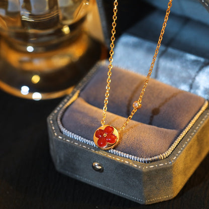 [CiCi]SUN PEDANT PINK GOLD 1 DIAMOND NECKLACE