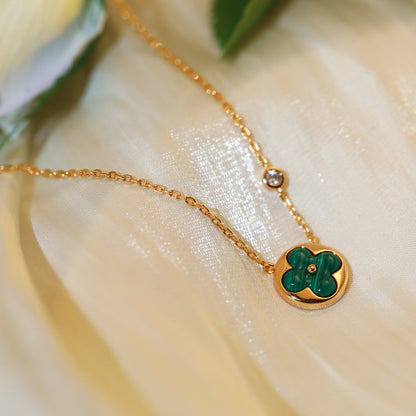 [CiCi]SUN PEDANT PINK GOLD 1 DIAMOND NECKLACE