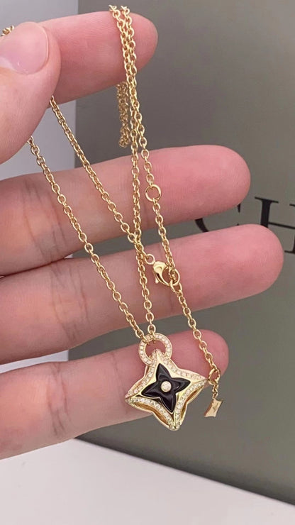 [CiCi]STAR PEDANT PINK GOLD DIAMOND NECKLACE