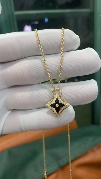 [CiCi]STAR PEDANT PINK GOLD DIAMOND NECKLACE