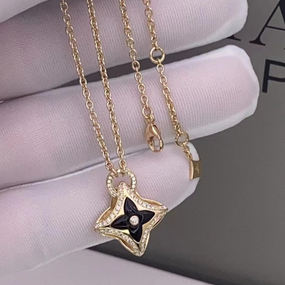 [CiCi]STAR PEDANT PINK GOLD DIAMOND NECKLACE