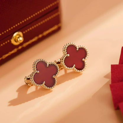 [CiCi]CLOVER MEDIUM 1 MOTIFS CARNELIAN  EARRINGS