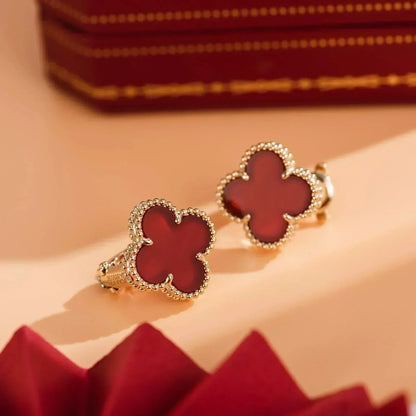 [CiCi]CLOVER MEDIUM 1 MOTIFS CARNELIAN  EARRINGS